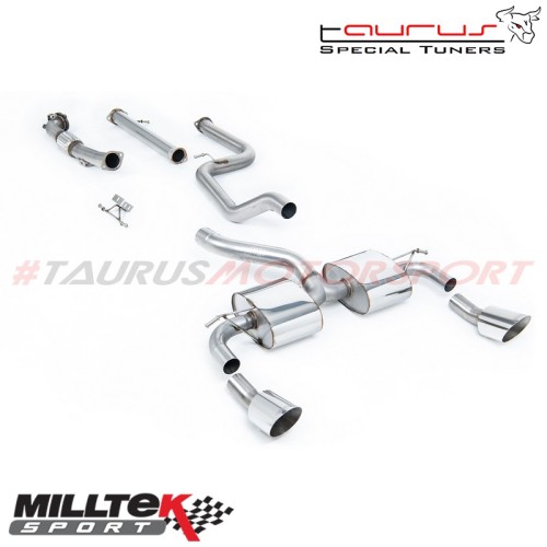 Turbo-back Non-resonated (sistema completo) senza catalizzatore Milltek Sport per Ford Focus Mk2 RS 2.5T 305cv 2009-2010 - SSXFD