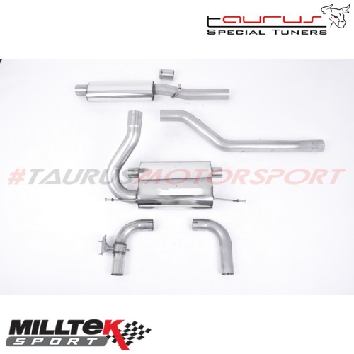 Cat-back Resonated Milltek Sport per Ford Focus Mk3 RS 2.3 EcoBoost 4wd 5 porte 2016-2019 - SSXFD255 scarico sportivo terminale 