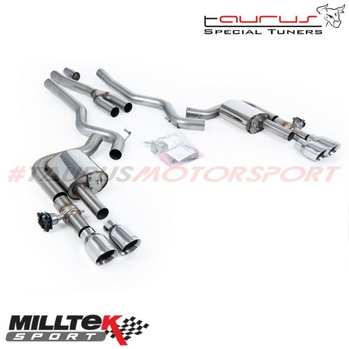 Cat-back Non-resonated con Active Valves e finalini titanio bruciato Milltek Sport per Ford Mustang 2.3 EcoBoost (S650 Fastback)