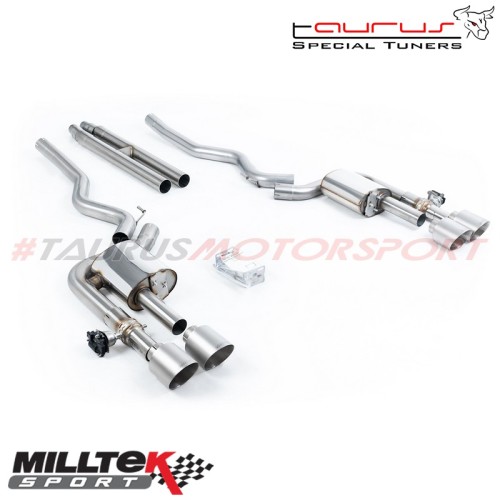 Cat-back Active Valved con H-Pipe e finalini titanio spazzolato Milltek Sport per Ford Mustang 5.0 V8 Mach 1 (Fastback) 2021-202