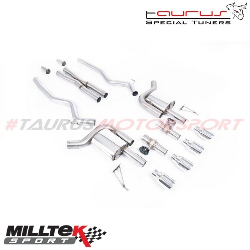 Cat-back Active Valved con X-Pipe e finalini cromati Milltek Sport per Ford Mustang 5.0 V8 GT (S650 Fastback) dal 2024 - SSXFD42