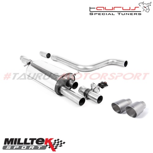 GPF/OPF Back con finalini GT-90 titanio spazzolato Milltek Sport per Ford Puma Mk8 1.0 ST 170cv (con GPF/OPF) dal 2023 - SSXFD35