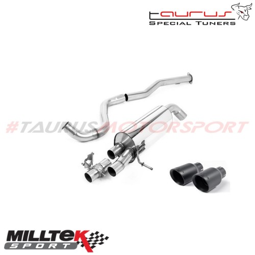 Particulate Filter-back Non-resonated con finalini neri cerakote Milltek Sport per Hyundai i20 i20N 1.6 T-GDi 204cv (solo modell