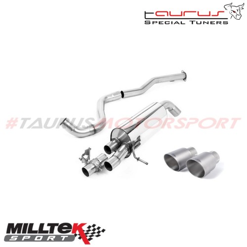 Particulate Filter-back Non-resonated con finalini titanio spazzolato Milltek Sport per Hyundai i20 i20N 1.6 T-GDi 204cv (solo m