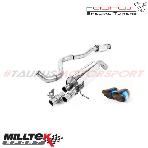 Particulate Filter-back Resonated con finalini titanio bruciato Milltek Sport per Hyundai i20 i20N 1.6 T-GDi 204cv (solo modelli