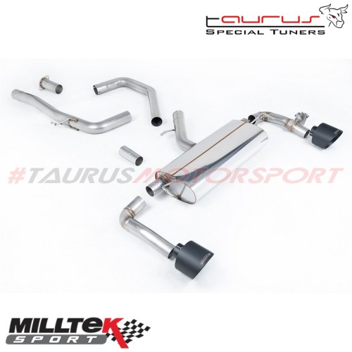 GPF-back con finalini neri cerakote Milltek Sport per Hyundai i30 i30N N-Performance 2.0 T-GDi 280cv (Restyling CON GPF/OPF) dal