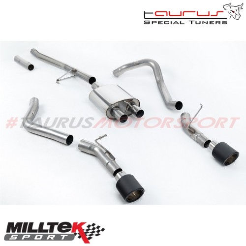 Cat-back con uscita laterale e finalini carbonio Milltek Sport per Jeep Gladiator JT 3.6 V6 dal 2020 - SSXJP105 scarico sportivo