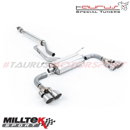 SSXTY164  Cat-back secondario Resonated versione Quad Outlet con finalini titanio spazzolato Milltek Sport per Toyota GR86 2.4 d