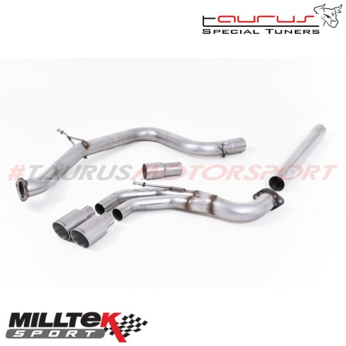 Cat-back Non-resonated Milltek Sport per Volkswagen Golf Mk7 2.0 TDI GTD 185cv 2013-2019 - SSXVW340 scarico sportivo terminale m