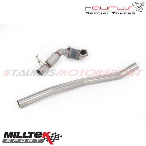 Downpipe maggiorato con catalizzatore sportivo Race - V2 da 80mm Milltek Sport per Volkswagen Golf Mk7 R 2.0 TSI 300cv 2014-2017