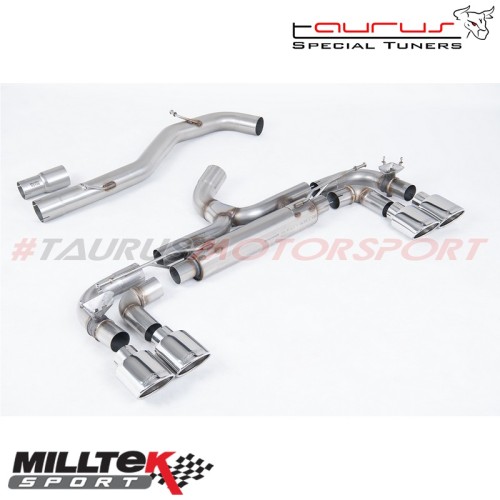 Cat-back Race System da 80mm - Non-resonated con finalini Ovali cromati Milltek Sport per Volkswagen Golf Mk7 R 2.0 TSI 300cv 20