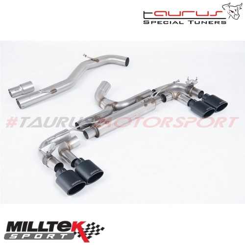 Cat-back Race System da 80mm - Non-resonated con finalini Ovali neri Milltek Sport per Volkswagen Golf Mk7 R 2.0 TSI 300cv 2014-