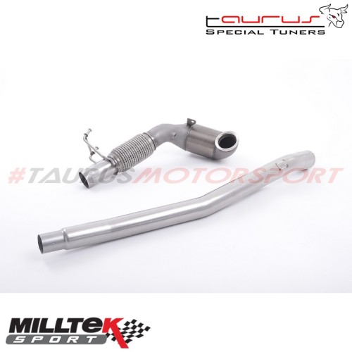 Downpipe maggiorato e Catalizzatore sportivo HJS Milltek Sport per Volkswagen Golf Mk7.5 R 2.0 TSI 310cv (solo modelli SENZA GPF