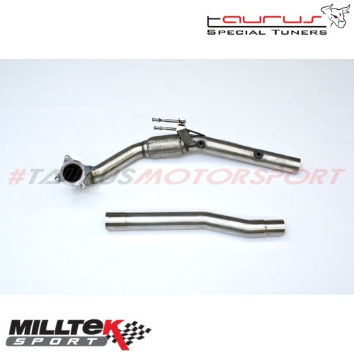 SSXAU284  Downpipe maggiorato senza catalizzatore Milltek Sport per Volkswagen Scirocco 2.0 TSI GT 200cv 2008-2019 scarico sport