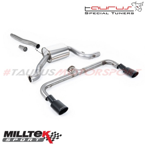 SSXVW250  Cat-back con finalini ovali neri Milltek Sport per Volkswagen Scirocco 2.0 TSI GT 200cv 2008-2019 scarico sportivo ter