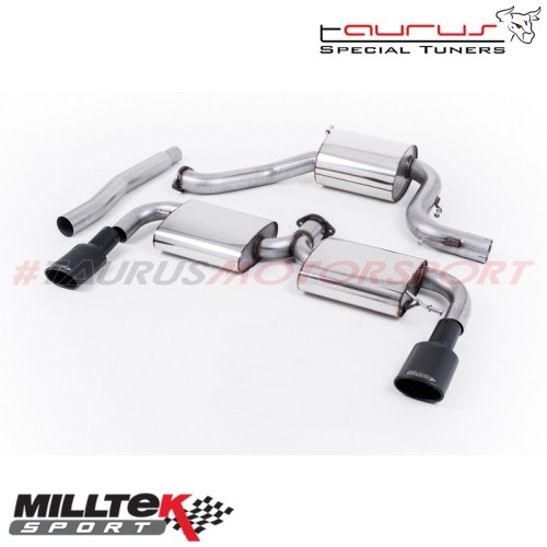 SSXVW160  Cat-back Silenziato con finalini ovali neri Milltek Sport per Volkswagen Scirocco R 2009-2016 scarico sportivo termina