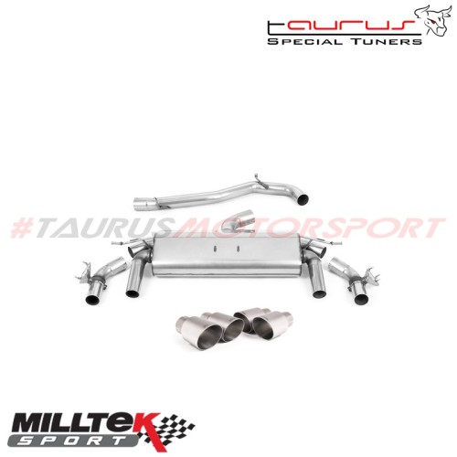 SSXVW599  Cat-back Non-resonated Milltek Sport per Volkswagen T-Roc R 2.0TSI 300cv (con OPF/GPF) 2019-2022 scarico sportivo term