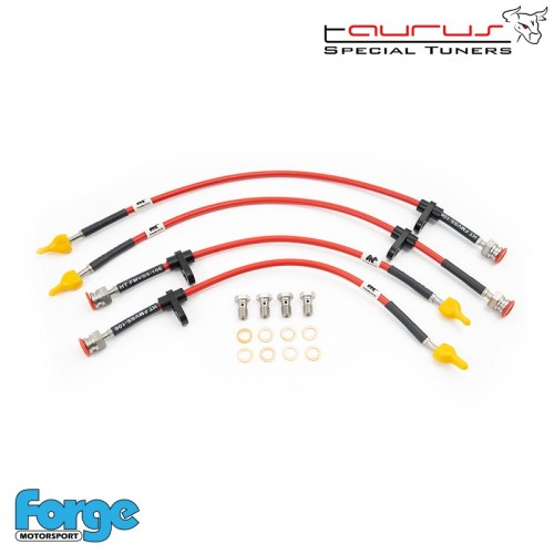 Kit di 4 tubi freno aeronautici in treccia per Ford Puma mk2 1.5 ST  - Forge Motorsport FOR-4-500