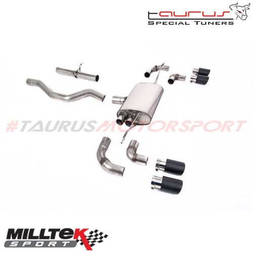 Particulate Filter-back Non-resonated con finalini carbonio Milltek Sport per Land Rover / Range Rover Defender 90 3.0 l6 P400 d