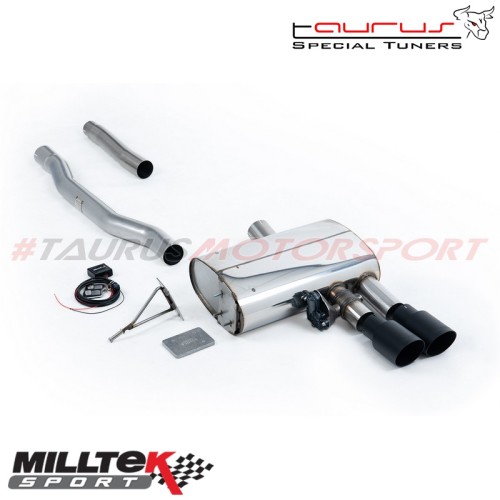 SSXM473  Cat-back da dopo il GPF con controllo valvola e finalini neri cerakote Milltek Sport per Mini Mk3 (F56) Cooper S 2.0 Tu