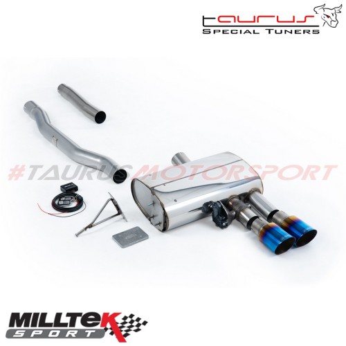 SSXM475  Cat-back da dopo il GPF con controllo valvola e finalini titanio bruciato Milltek Sport per Mini Mk3 (F56) Cooper S 2.0