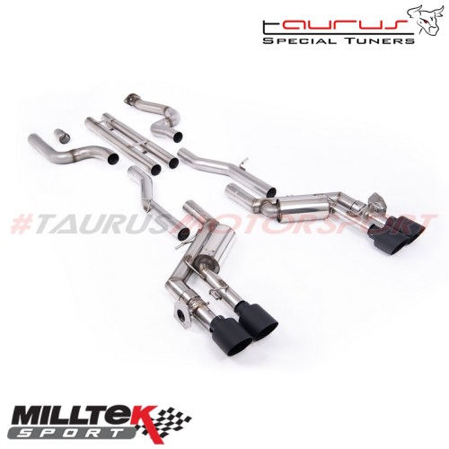 Cat-back Valved con Centrale dritto e finalini titanio spazzolato Milltek Sport per Chevrolet Camaro Gen. 6 SS 6.2L V8 2016-2024