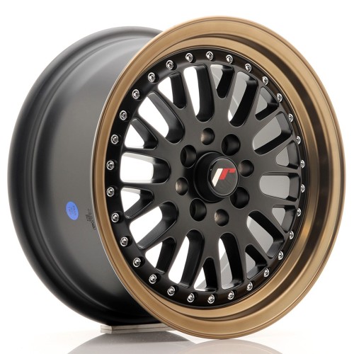 Cerchio in lega JR Wheels JR10 15x7 ET30 4x100/108 Matt Black w/Bronze Lip