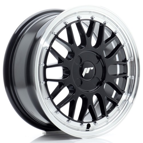 Cerchio in lega JR Wheels JR23 16x7 ET20-45 4H BLANK Gloss Black w/Machined Lip