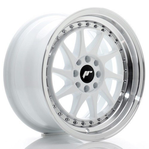 Cerchio in lega JR Wheels JR26 16x8 ET25 4x100/108 White w/Machined Lip