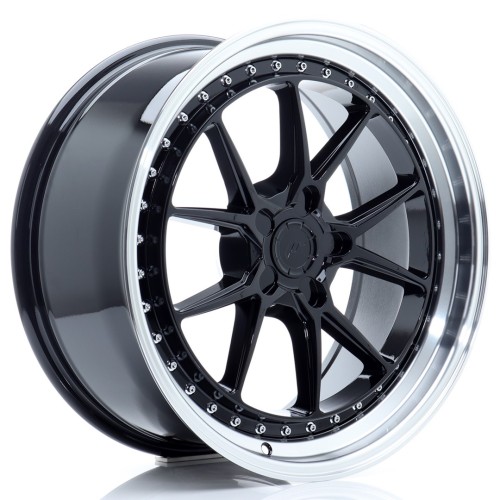 Cerchio in lega JR Wheels JR39 19x8,5 ET15-35 5H BLANK Glossy Black w/Machined Lip