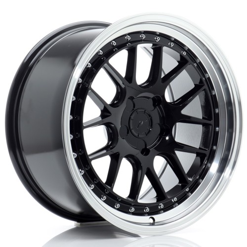 Cerchio in lega JR Wheels JR40 18x9,5 ET15-35 5H BLANK Glossy Black w/Machined Lip