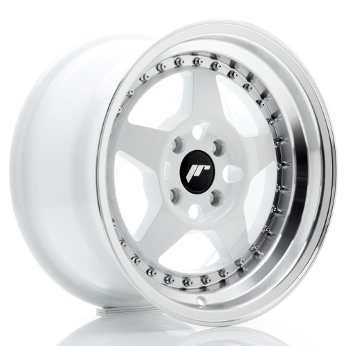 Cerchio in lega JR Wheels JR6 15x8 ET25 4x100 White w/Machined Lip