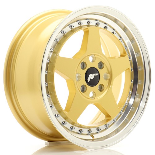 Cerchio in lega JR Wheels JR6 16x7 ET35 4x100 Gold w/Machined Lip