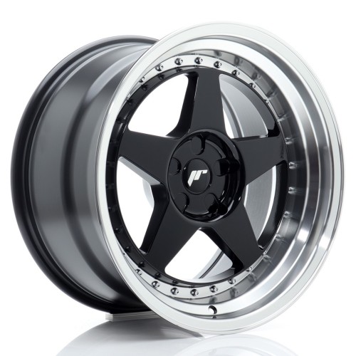 Cerchio in lega JR Wheels JR6 18x10 ET0-25 5H BLANK Gloss Black w/Machined Lip