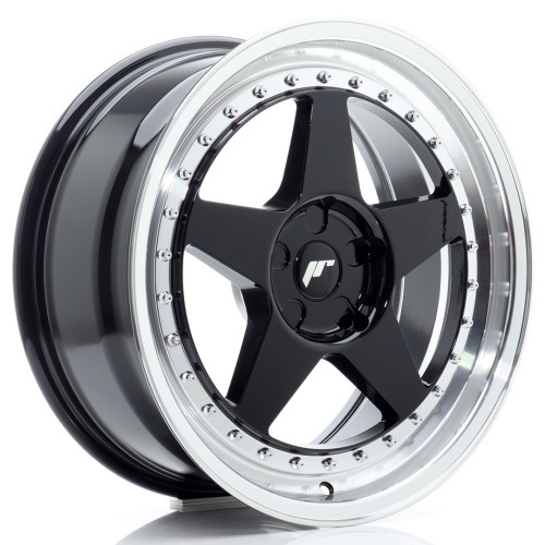 Cerchio in lega JR Wheels JR6 18x8,5 ET20-40 5H BLANK Gloss Black w/Machined Lip