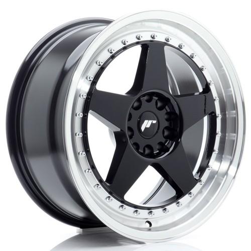 Cerchio in lega JR Wheels JR6 18x8,5 ET22 5x114,3/120 Gloss Black w/Machined Lip