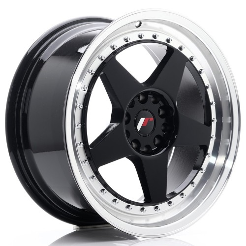 Cerchio in lega JR Wheels JR6 18x8,5 ET22 5x114,3/120 Glossy Black w/Machined Lip