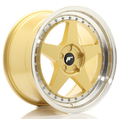 Cerchio in lega JR Wheels JR6 18x9,5 ET20-40 5H BLANK Gold w/Machined Lip