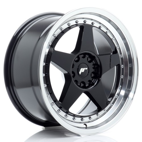 Cerchio in lega JR Wheels JR6 18x9,5 ET22 5x114,3/120 Gloss Black w/Machined Lip