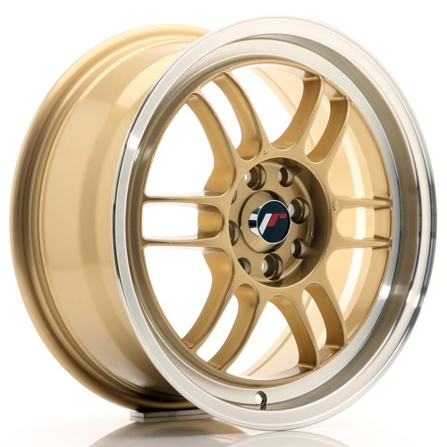 Cerchio in lega JR Wheels JR7 16x7 ET38 4x100/114 Gold w/Machined Lip