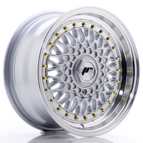 Cerchio in lega JR Wheels JR9 15x7 ET20 4x100/108 Silver w/Machined Lip