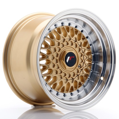 Cerchio in lega JR Wheels JR9 15x9 ET10 4x100/108 Gold w/Machined Lip