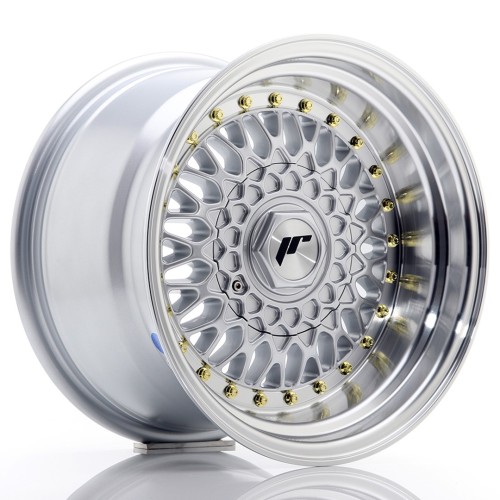 Cerchio in lega JR Wheels JR9 15x9 ET10 4x100/108 Silver w/Machined Lip