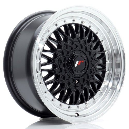 Cerchio in lega JR Wheels JR9 16x7,5 ET25 4x100/108 Gloss Black w/Machined Lip