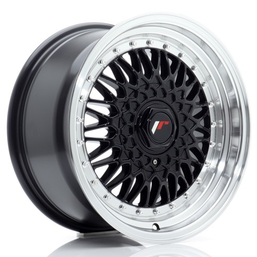 Cerchio in lega JR Wheels JR9 16x8 ET25 BLANK Gloss Black w/Machined Lip