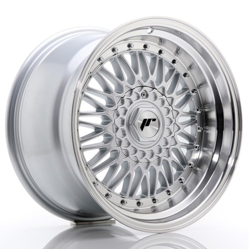 Cerchio in lega JR Wheels JR9 17x10 ET20 5x112/120 Silver w/Machined Lip+Silver Rivets