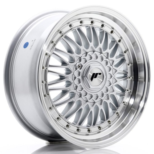 Cerchio in lega JR Wheels JR9 17x7,5 ET20-35 BLANK Silver w/Machined Lip+Silver Rivets