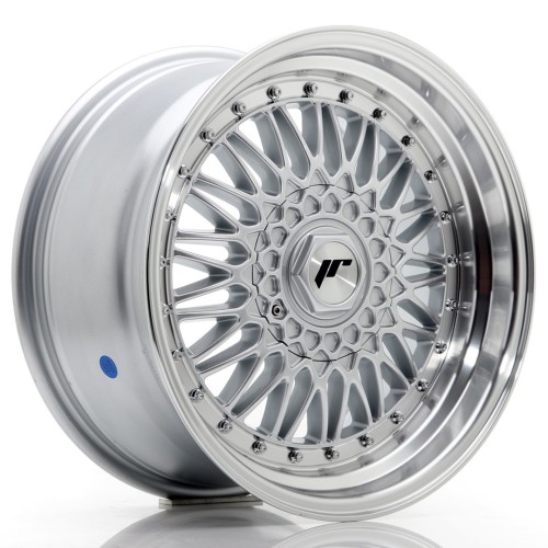 Cerchio in lega JR Wheels JR9 17x8,5 ET20-35 BLANK Silver w/Machined Lip+Silver Rivets