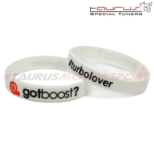 Braccialetto in silicone "Got Boost? silicone wristband" bianco TRS Tuning