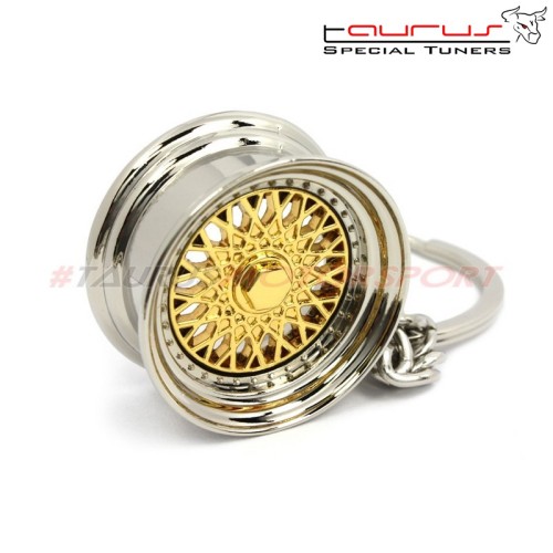 Portachiave TRS Tuning cerchio stile BBS RS - versione Oro